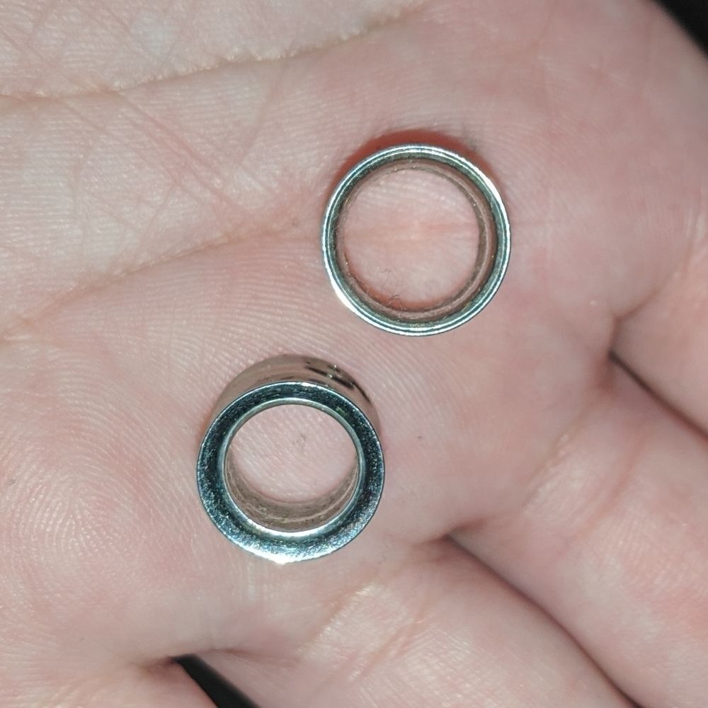 3 pair set 7/16" Acrylic & Metal Plug Set - Picture 4 of 5